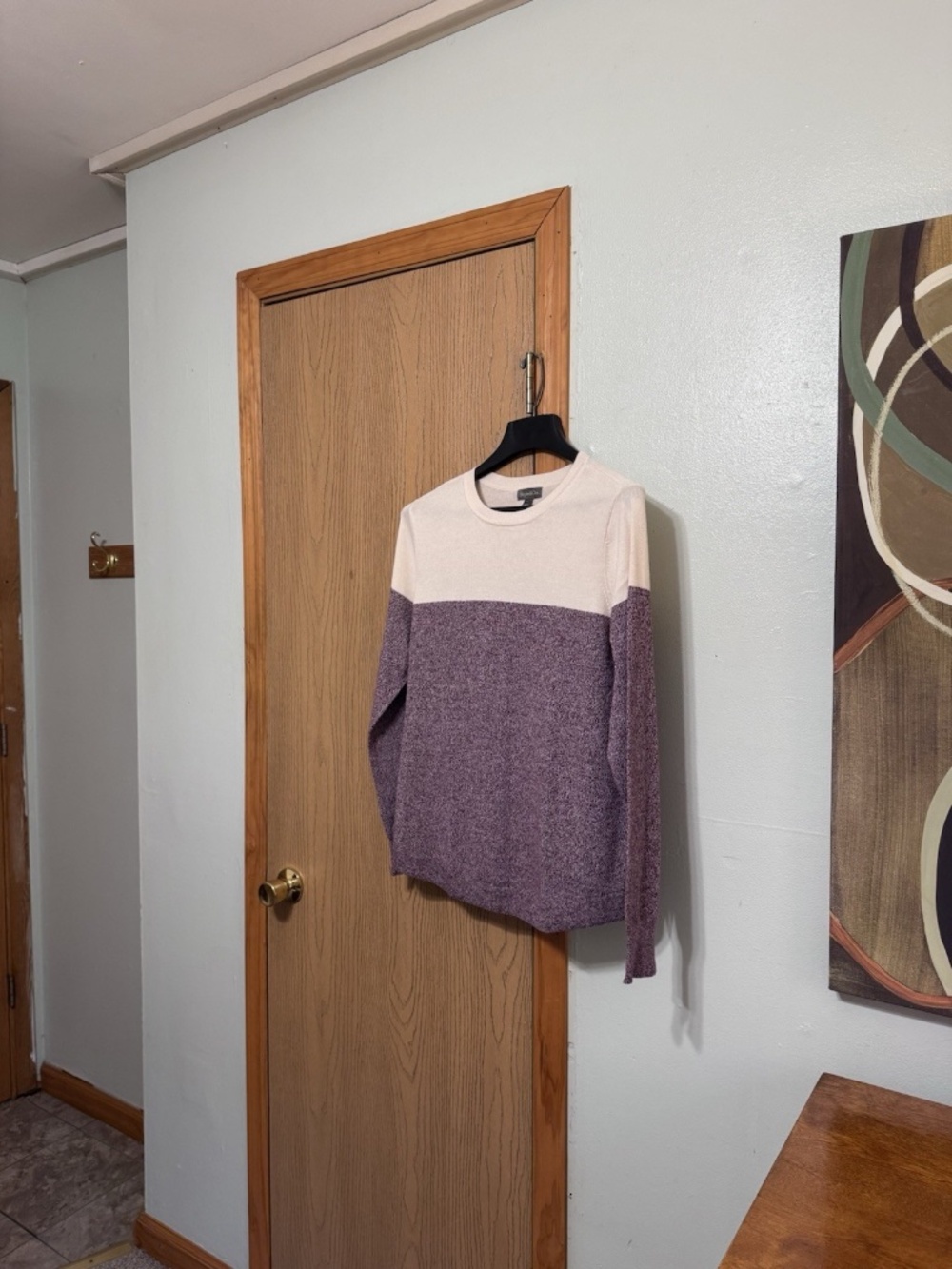 Style & Co. Large Multi-Color w/Colorblock Print Long Sleeve Pullover Sweater